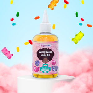 Juicy Drops Hair Oil offers 16 essential oils in one bottle that help hair grow stronger, thicker, and longer by penetrating the shaft to revitalize strands and protect them from heat styling damage