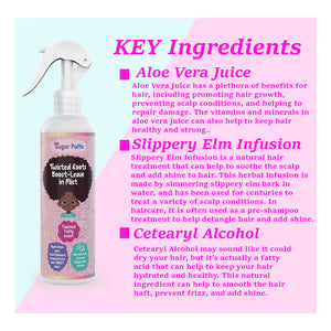 This leave-in hydration mist is a curl conditioner that will make your hair less tangled and softer. Reviving leave-in hydration mist – Aloe vera juice and slippery elm infusion make dull, dry, and damaged hair super moisturized, soft, and smooth.